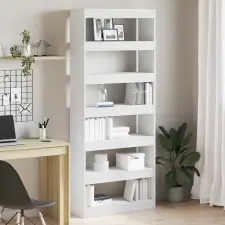  Könyvespolc polcokkal tárolóval Fehér 80 x 30 x 198 cm Faanyag bútor