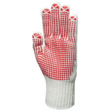  Kopásálló pirospettyes kesztyű 8-as védőkesztyű