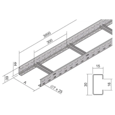 Kopos Elektro Kábellétra 300x60mm tűzálló tüzihorganyzott, KL 60X300 POF Kopos villanyszerelés