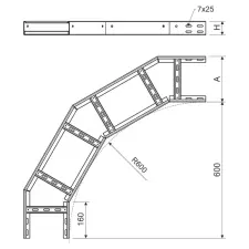 Kopos KLOBH 110X500 S Vízszintes kanyar idom villanyszerelés