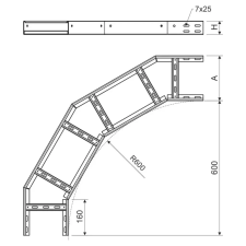 Kopos KLOBH 85X400 S Vízszintes kanyar idom villanyszerelés