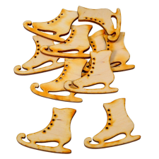  Korcsolya natúr fa 5cm 10db-os dekorációs kellék