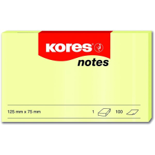 KORES 125 x 75 mm, 100 lap, sárga jegyzettömb