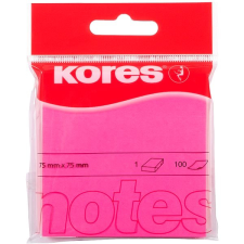 KORES 75 x 75 mm, 100 lap, neon rózsaszín jegyzettömb