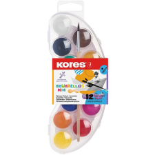 KORES AKUARELLOS MINI 25 mm 12 szín + ecset akvarell