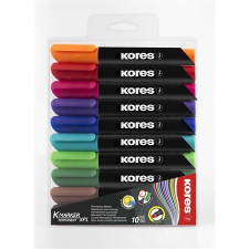 KORES Alkoholos marker, 3-5 mm, kúpos, "K-Marker", 10 különböző szín (ko20900) filctoll, marker