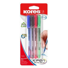 KORES Golyóstoll készlet, 1,0 mm, kupakos, háromszögletű, kores &quot;k1-m&quot;, vegyes színek toll