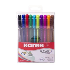 KORES Golyóstoll készlet, 1,0 mm, kupakos, háromszögletű, KORES,vegyes toll