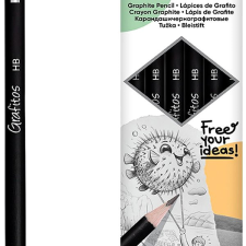 KORES grafit, háromszög HB, fehér gumival - 12 darabos csomag ceruza