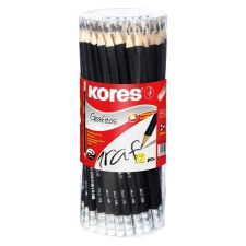 KORES Grafitceruza radírral, HB, háromszögletű, KORES, 72db/cs ceruza