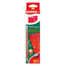 KORES Grafitceruza radírral, hb, háromszögletű, kores "mathmagic" 92830 ceruza