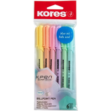 KORES K0 Pen Pastel, M-1 mm, pasztell színek - 6 darabos csomagban toll