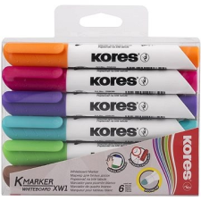 KORES K-MARKER fehér táblához és flipchart táblához - 6 színből álló készlet filctoll, marker