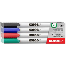 KORES K-MARKER fehér táblához, vékony - 4 színből álló készlet filctoll, marker