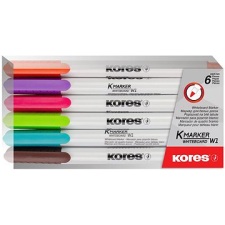 KORES K-MARKER fehér táblához, vékony - 6 színből álló készlet filctoll, marker