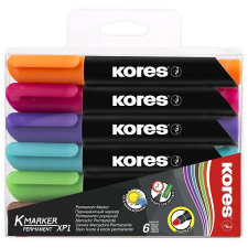 KORES K-MARKER tartós, erős - 6 színből álló készlet filctoll, marker