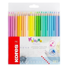 KORES Színes ceruza készlet, háromszögletû, KORES "Kolores", 24 pasztell szín színes ceruza