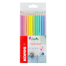 KORES Színes ceruza készlet, háromszögletű, KORES &quot;Kolores Pastel&quot;, 12 pasztell szín színes ceruza