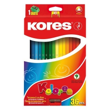 KORES Színes ceruza készlet, háromszögletű, KORES &quot;Triangular&quot;, 36 különböző szín színes ceruza