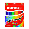 KORES Színes ceruza készlet, kétvégű, háromszögletű, KO