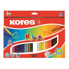 KORES Triangular színes ceruza készlet 36 különböző szín (93336) színes ceruza