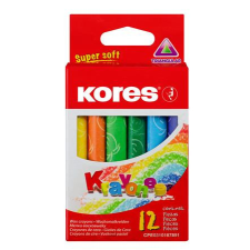 KORES Zsírkréta, háromszögletű &quot;KORES&quot;, 12 darabos kréta