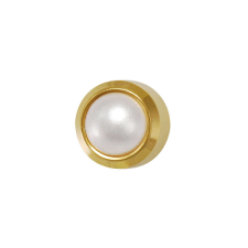 Körfoglalat - arany szín - fehér gyöngy - 3mm fülbevaló