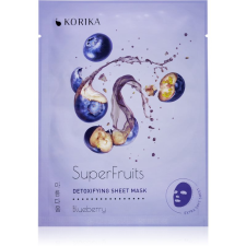 KORIKA SuperFruits Blueberry - Detoxifying Sheet Mask Méregtelenítő arcmaszk Blueberry 25 g arcpakolás, arcmaszk