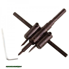  körkivágó gipszkartonhoz, 2db 30-120mm, állítható acélkéssel; (fához, gumihoz, műanyaghoz is használható) fúrószár