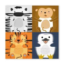KORREKT WEB Állatos Zoo szalvéta 20 db-os 33x33 cm FSC party kellék