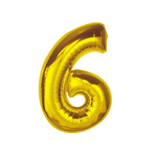 KORREKT WEB Arany 6-os Gold szám fólia lufi 92 cm party kellék