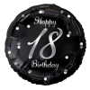 KORREKT WEB B&amp;C Happy Birthday Black-Silver 18 fólia lufi 36 cm