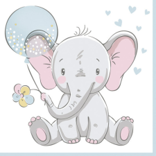 KORREKT WEB Baby elefánt Blue Balloon szalvéta 20 db-os 33x33 cm papírárú, csomagoló és tárolóeszköz