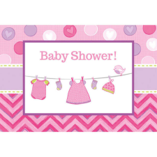 KORREKT WEB Baby Girl Shower meghívó 8 db-os party kellék