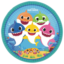 KORREKT WEB Baby Shark papírtányér 8 db-os 23 cm party kellék