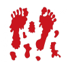 KORREKT WEB Bloody Feet, Véres lábnyom zselés ablak matrica szett