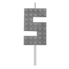KORREKT WEB Building Blocks Grey, Építőkocka tortagyertya, számgyertya 5-ös