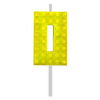 KORREKT WEB Building Blocks Yellow, Építőkocka tortagyertya, számgyertya 0-ás
