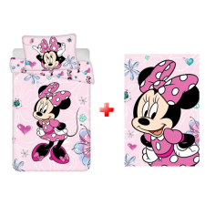 KORREKT WEB Disney Minnie ágyneműhuzat és polár takaró szett lakástextília