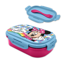 KORREKT WEB Disney Minnie Rainbows szendvicsdoboz + evőeszköz szett uzsonnás doboz