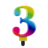 KORREKT WEB Galaxy, Színes számgyertya, tortagyertya 3-as