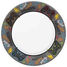 KORREKT WEB Gamer Joystick papírtányér 8 db-os 18 cm party kellék