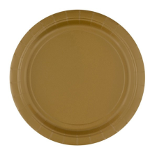 KORREKT WEB Gold, Arany papírtányér 8 db-os 23 cm party kellék