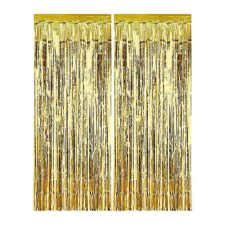 KORREKT WEB Gold Curtains, Arany ajtónyílásba való függöny 2 m party kellék