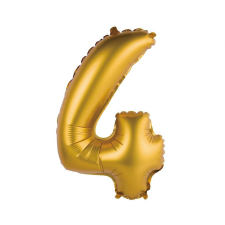 KORREKT WEB Gold Matt, Arany 4-es mini szám fólia lufi 35 cm party kellék