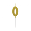 KORREKT WEB Gold Metallic, Arany számgyertya, tortagyertya 0-ás