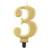 KORREKT WEB Gold Metallic, Arany számgyertya, tortagyertya 3-as