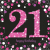 KORREKT WEB Happy Birthday 21 Pink szalvéta 16 db-os 33*33 cm
