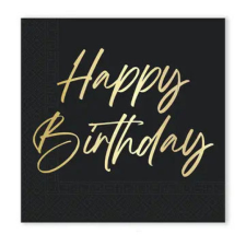KORREKT WEB Happy Birthday Elegant szalvéta 20 db-os 33x33 cm FSC party kellék