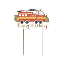 KORREKT WEB Happy Birthday Fireman, Tűzoltó torta dekoráció 13 cm party kellék